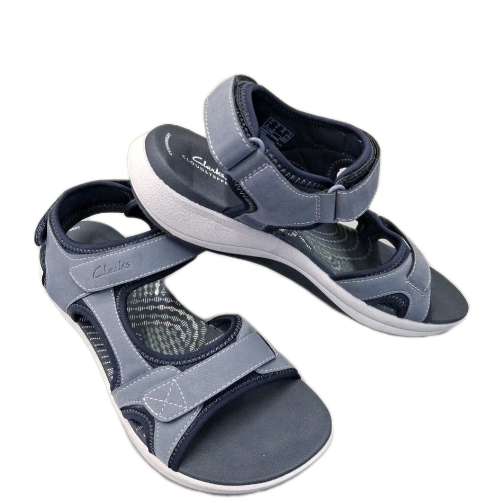 Clark's Cloud Steppers Blue/White Sandals Women's Sz. 9